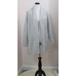 JOIE Sz S Small Solome Gray Nubby Boucle Knit Open Front Cardigan Sweater